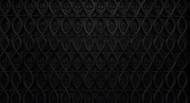 Black gothic wall panel with floral pattern