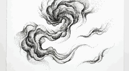 Abstract swirling smoke or cloud formation made of stippling © S.Siam