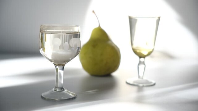 Vodka, Pear fruit brandy. Balkan hard alcoholic drink, brandy from fermented fruits. Raki, rakia, ratafia