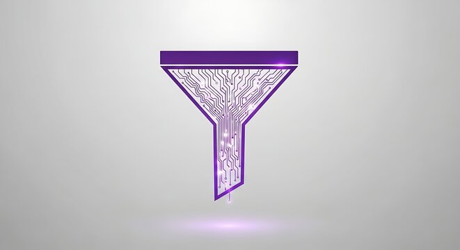 A purple funnel with a glowing effect.