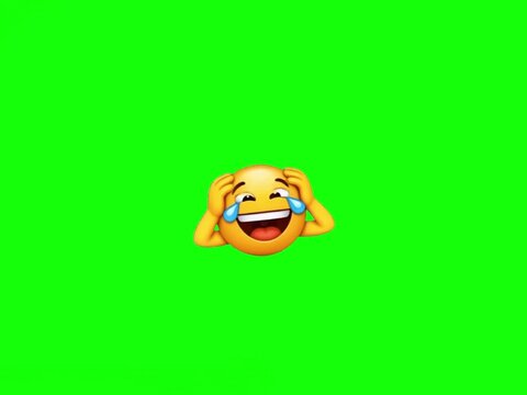Emoji Laughter: An emoji of extreme laughter, tears streaming from its eyes, embodies pure, unadulterated joy and mirth against a vibrant, energetic green backdrop. 