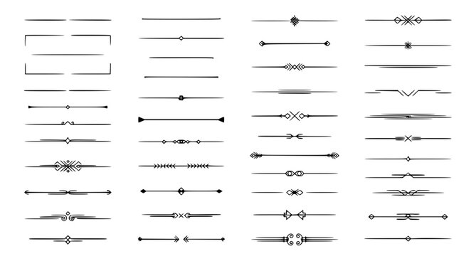 Collection of decorative text dividers and artistic line ornaments for professional typography and layout design