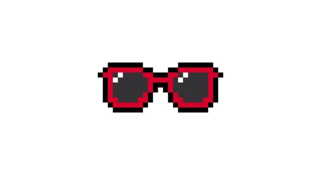 8-bit pixel art summer beach icon. looped animation 4k 30fps