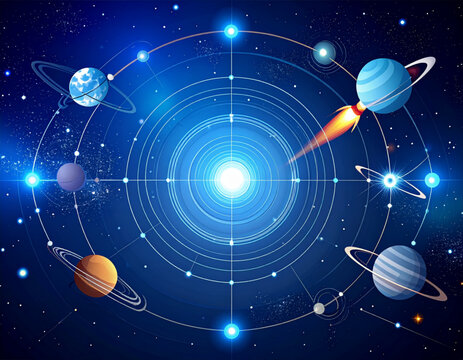Cosmic space tech backgrounds for satellite and rocket companies
