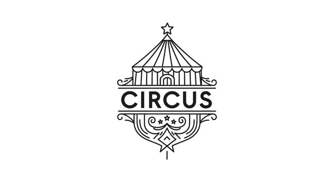 Vintage Circus Tent Logo Design - Retro Entertainment Emblem
