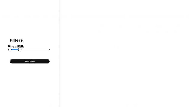 Interactive Price Range Filter Slider on Website Interface