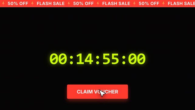Flash Sale Countdown Timer with Claim Voucher Button