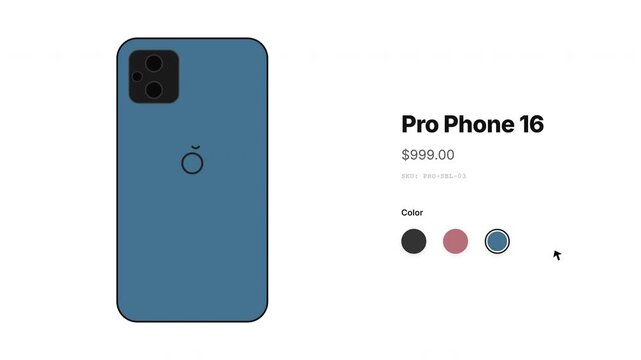 Digital UI Color Selection Interface on Smartphone Mockup