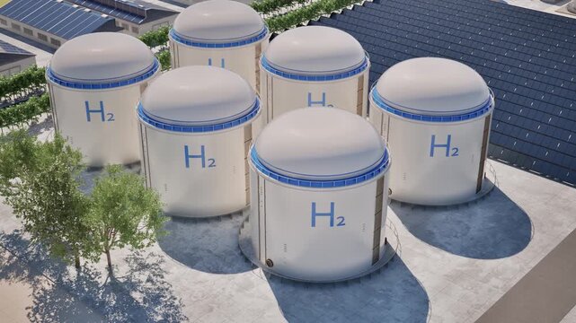 Group of hydrogen tanks for industrial park
