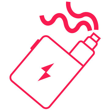 red outline smoking vape icon