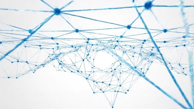 Abstract Neural Node Geometric Network Artificial Intelligence Concept Background