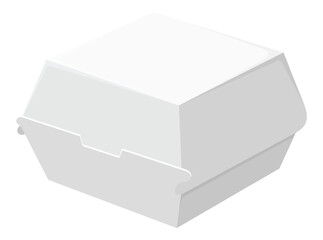 Naklejka premium Blank White Cardboard Burger Box Mockup Vector Illustration