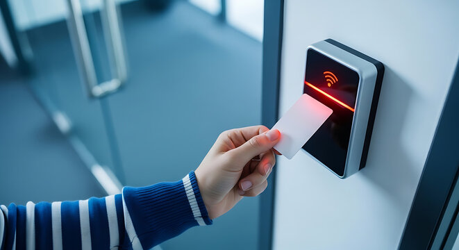 Access Control Card Reader with Hand and Id Card