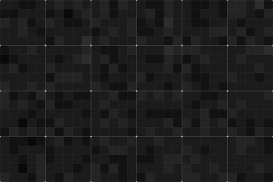 Black background with a with line grid creating a square pattern. Blueprint background for technology, architecture, or infographic project concept. Blank grid paper sheet vector illustration