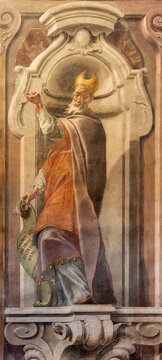 CREMA, ITALY - MARCH 20, 2026: The fresco of prophet Samuel in the church Santuario di Santa Maria della Croce by  Aurelio Gatti (1585).