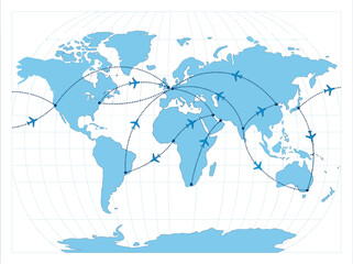 Fototapeta premium Global Logistics Network and World Trade Vector