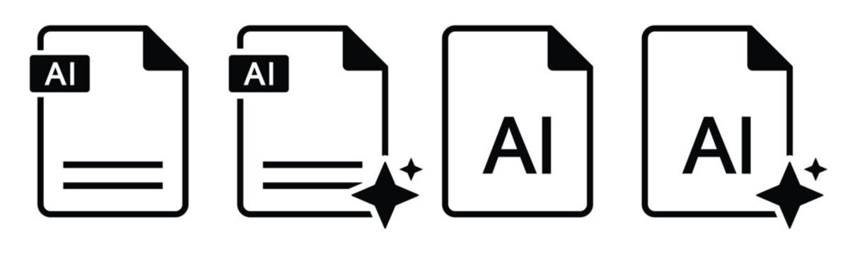 Ai generate file document icon illustration