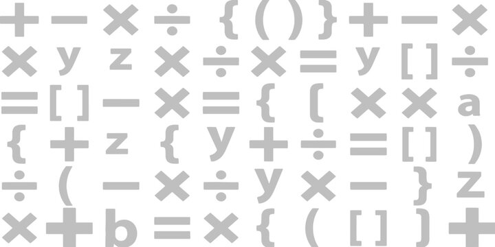 Mathematical Symbols Galore: A clean and organized array of mathematical symbols, patterns, and equations, perfect for education and scientific illustrations.