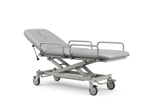 Adjustable height hospital stretcher with side rails