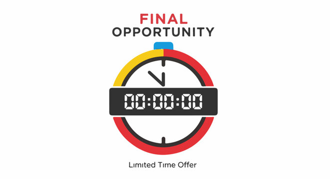 A stopwatch displays "000000" with "FINAL OPPORTUNITY" and "Limited Time Offer
