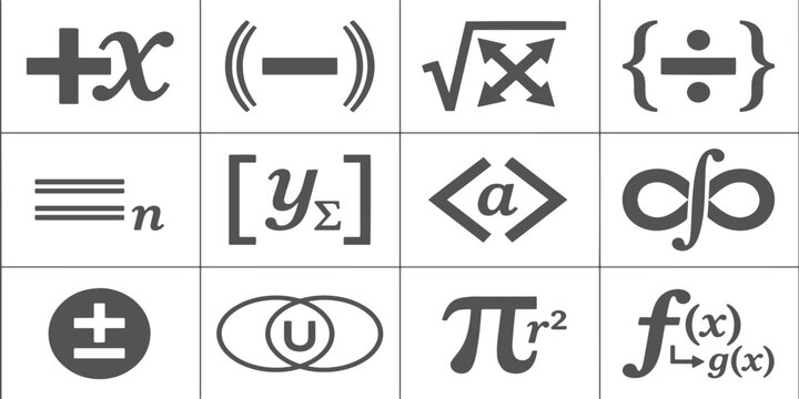 Mathematics Symbols: An array of fundamental mathematical symbols, each representing a core concept in the language of numbers and equations.