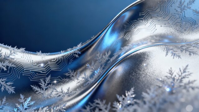 Futuristic circuit with frost patterns