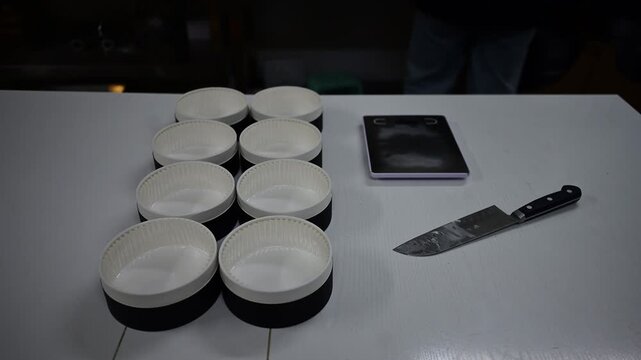 Suspicious items lying on a white table