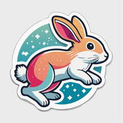 Obraz premium Cute Cartoon Rabbit Sticker