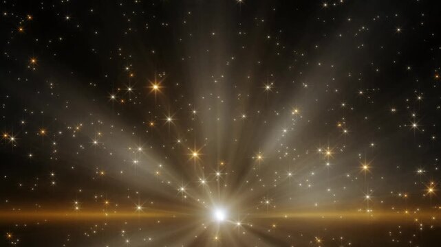 Orange Warm light god rays, sunlight lens flare style vintage. With starry effect. overlay shine spotlight.