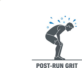 Obraz premium Post-Run Grit - Exhausted Runner Illustration Resting After Intense Workout