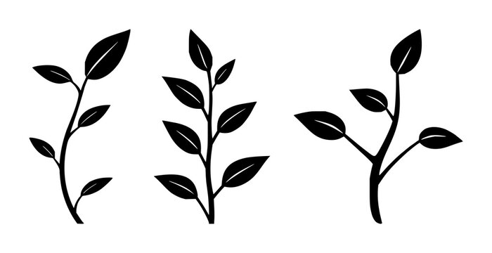 Financial growth plant sprout set with monoline icon design featuring financial, growth, plant with economic and prosperity