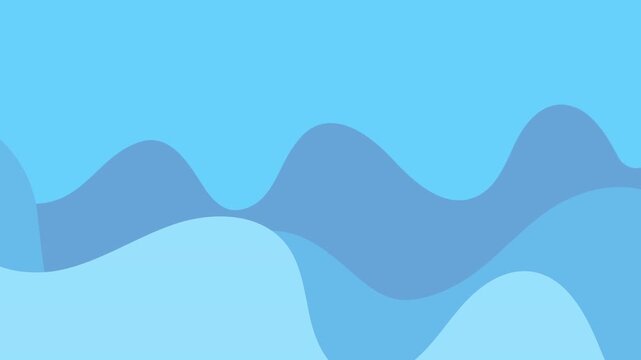 Abstract blue waves background with smooth layered motion. Seamless loop 4K