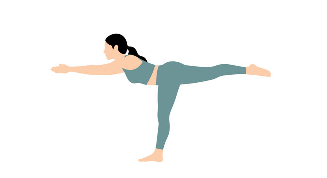 Woman doing yoga warrior 3 pose