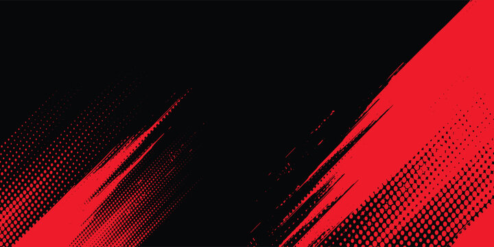 Black and red abstract grunge background with halftone style.