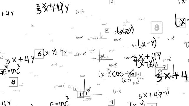 Scientific Mathematical animation on white Background.