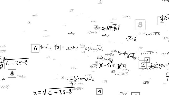 Scientific Mathematical animation on white Background.