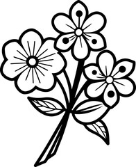 Obraz premium SVG vector illustration of minimalist wedding flowers. Simple Line Art of Flower Arrangement in Vase Design