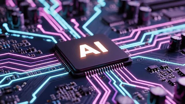 Artificial intelligence chip on circuit board with digital data