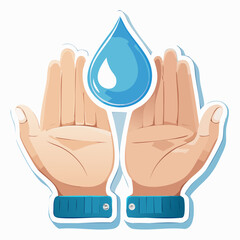 Fototapeta premium Hands holding a water drop