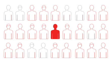 One different person stands out from the crowd. © Naswi