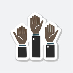 Obraz premium Hands Raised in Agreement or Voting