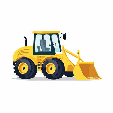 Yellow Front Loader Construction Vehicle Illustration