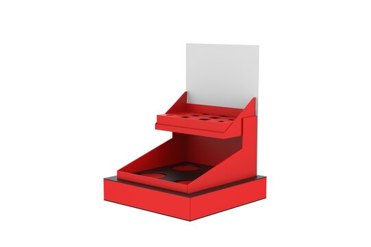 Retail Cardboard Stand Cosmetics Display Box. 3d illustration