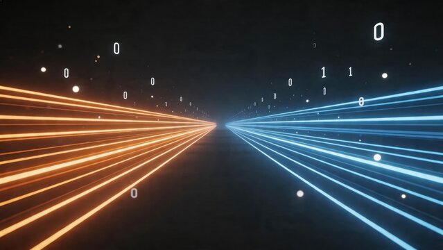 Abstract digital light beams and binary code