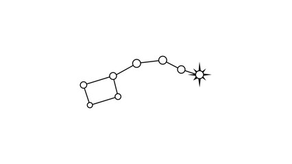 Celestial Little Dipper constellation vector icon with an editable stroke, ideal for astronomy education, night sky illustrations, and astronomical charts with customizable line weight styles. © imran