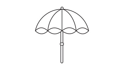 Stylized parasol vector icon featuring an editable stroke, unique hand-drawn sun umbrella illustration for tropical beach vacations, minimalist line art graphic for modern lifestyle layouts. © imran