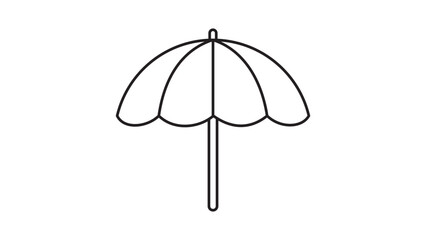 Hand-drawn parasol vector icon with editable stroke, elegant sun umbrella illustration for summer and vacation themes, minimalist line art graphic resource for seasonal lifestyle design work. © imran