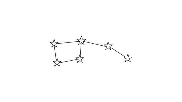 North star Little Dipper constellation vector illustration with an editable stroke, perfect for science education, celestial sky maps, and astronomical designs with adjustable line weight options.