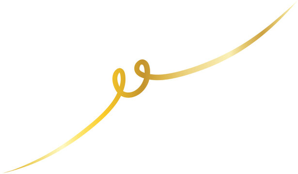 Golden Art Nouveau Double Loop Flourish, Elegant Minimalist Calligraphy Swirl for Decorative Accents
