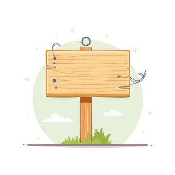 Wooden Signpost with Grass and Clouds